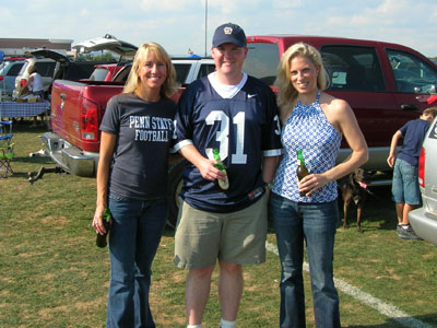 Tailgating: Kristen, me, and Amy