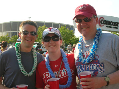 Jeff, Jen, and me at the Mother of All Tailgates